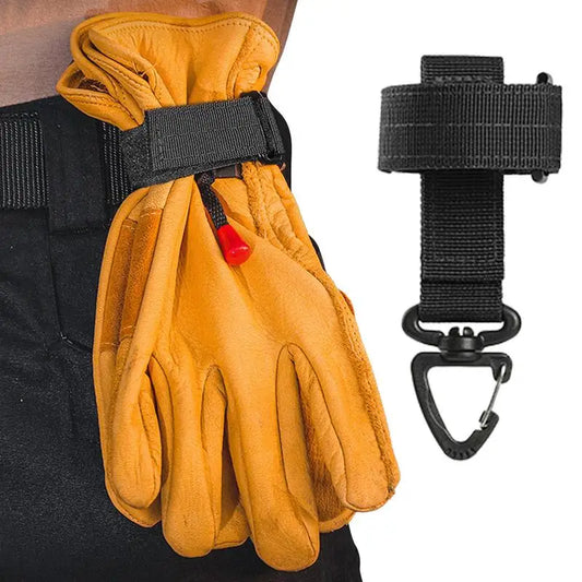 Tactical Glove Clip Holder - Nylon MOLLE Belt Hook for Outdoor Gear & Work Gloves (Safety Keeper)